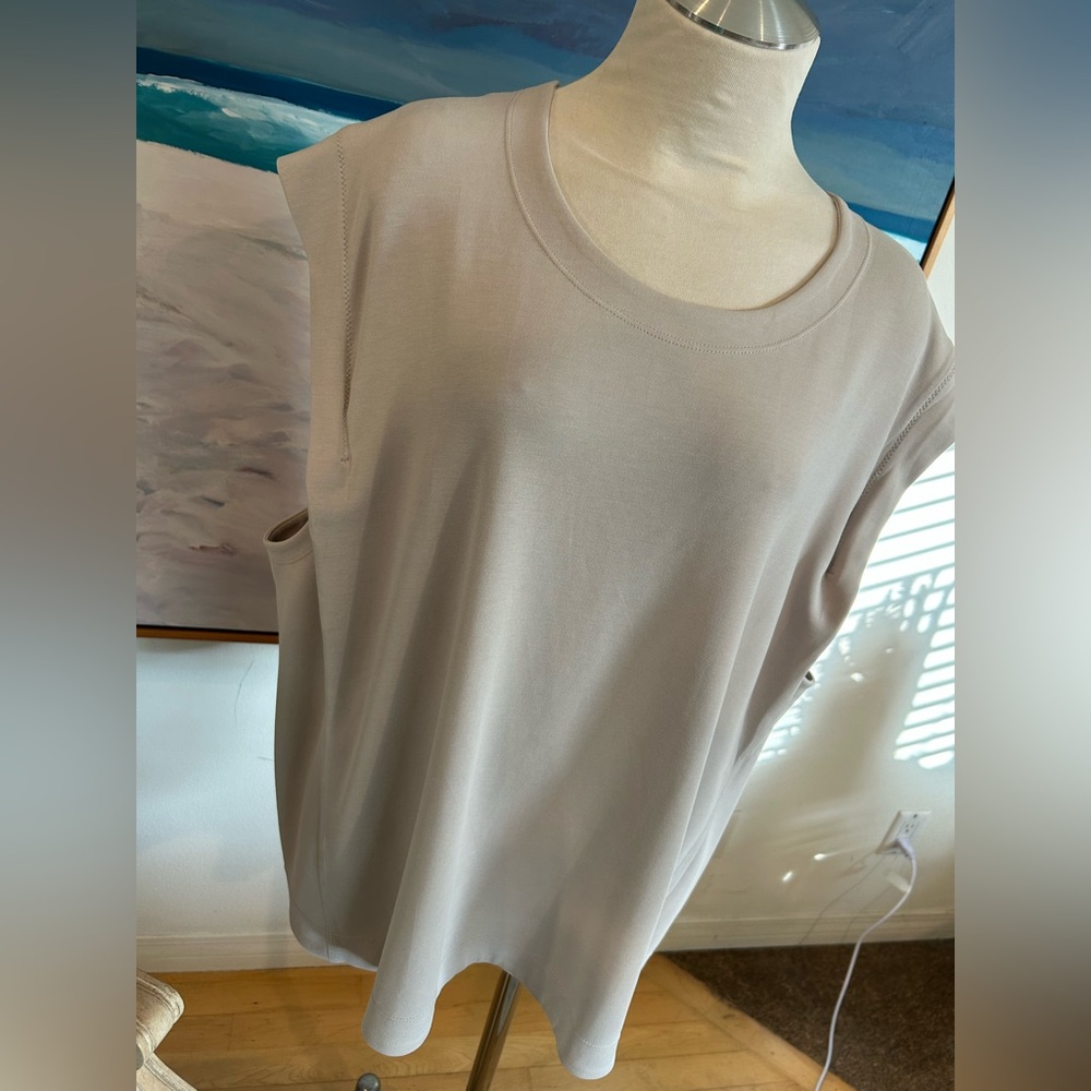 ATHLETA Seasoft Tank Sweatshirt Camisole in Putty, Sz 3X NWOT